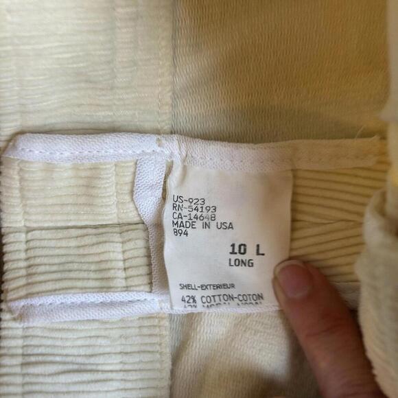 Bogner Pants Women's 10 L Cream Corduroy Ski Stirrup High Rise Skinny Sportswear - Picture 3 of 9